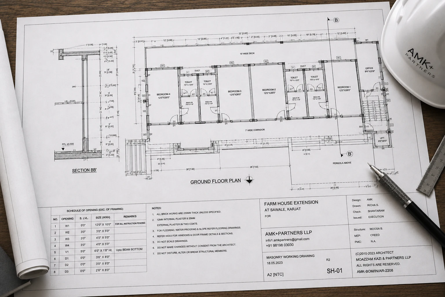 Architectural working drawing